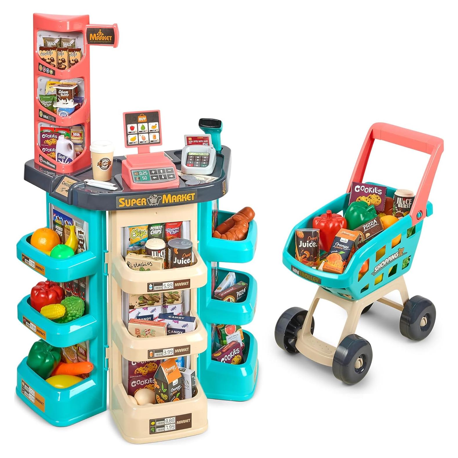 Conjunto de Supermercado MEDca 47 Piezas con Escáner y Carrito