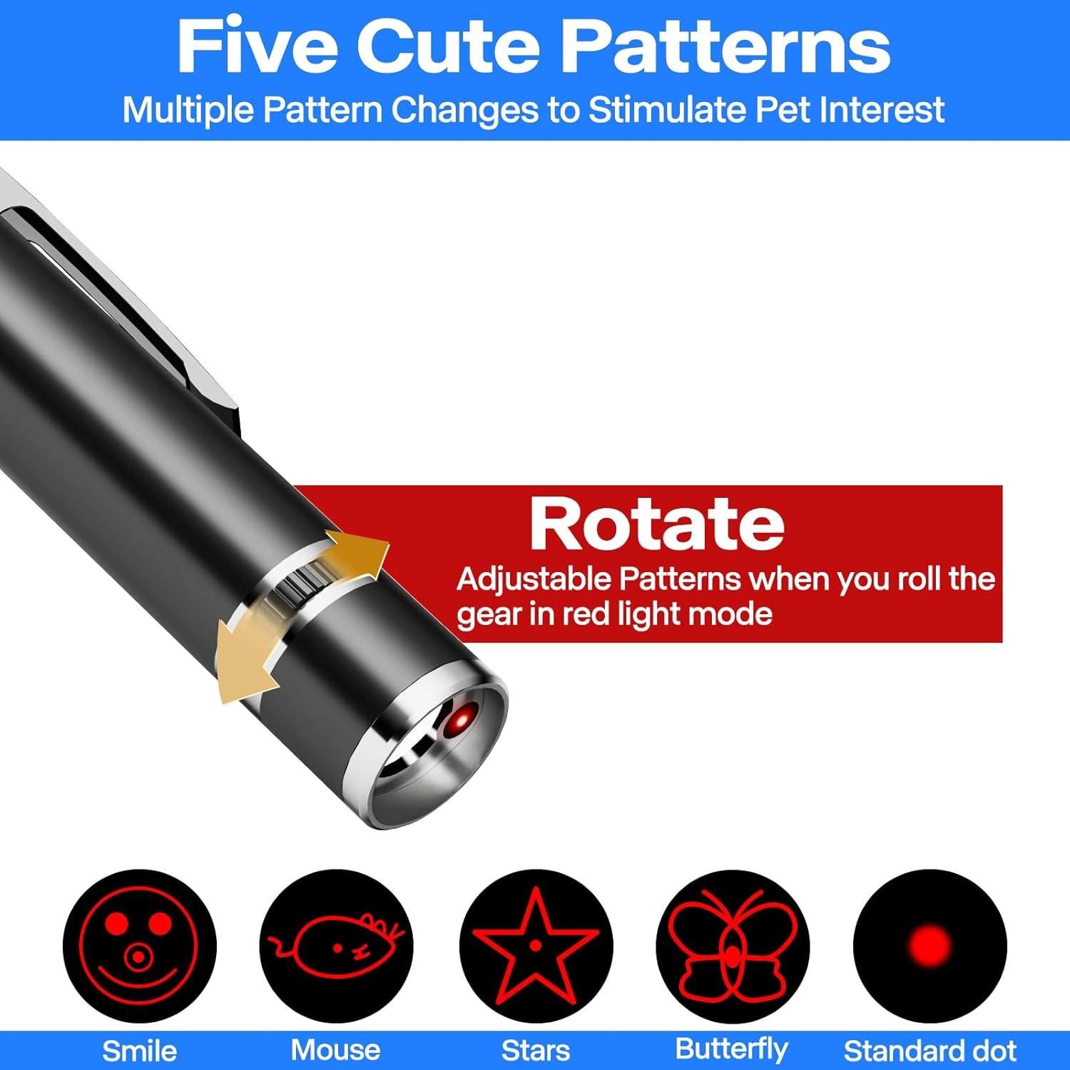 Juguete Interactivo para Gatos Waputne, Recargable USB, 5 Patrones