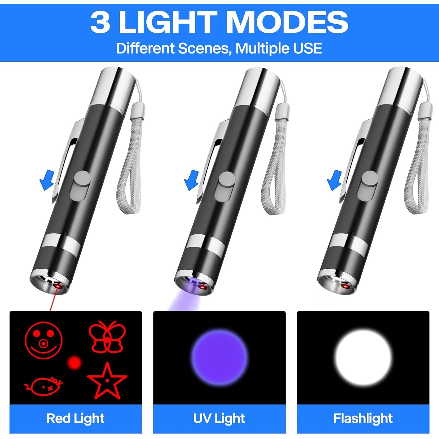 Juguete Interactivo para Gatos Waputne, Recargable USB, 5 Patrones