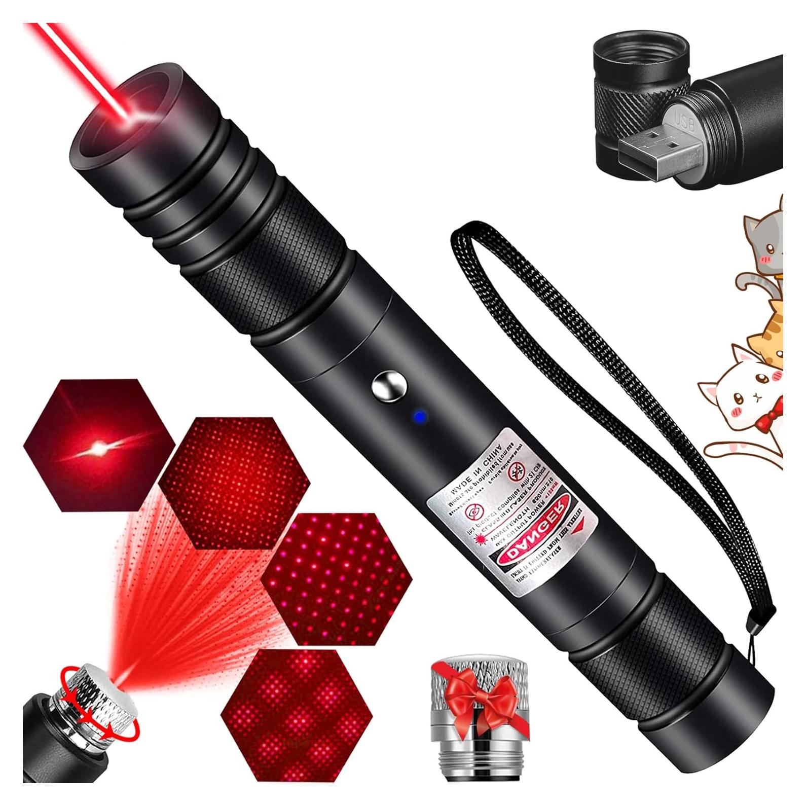 Puntero Láser Rojo Recargable MEUSNO 1524m para Gatos y Presentaciones