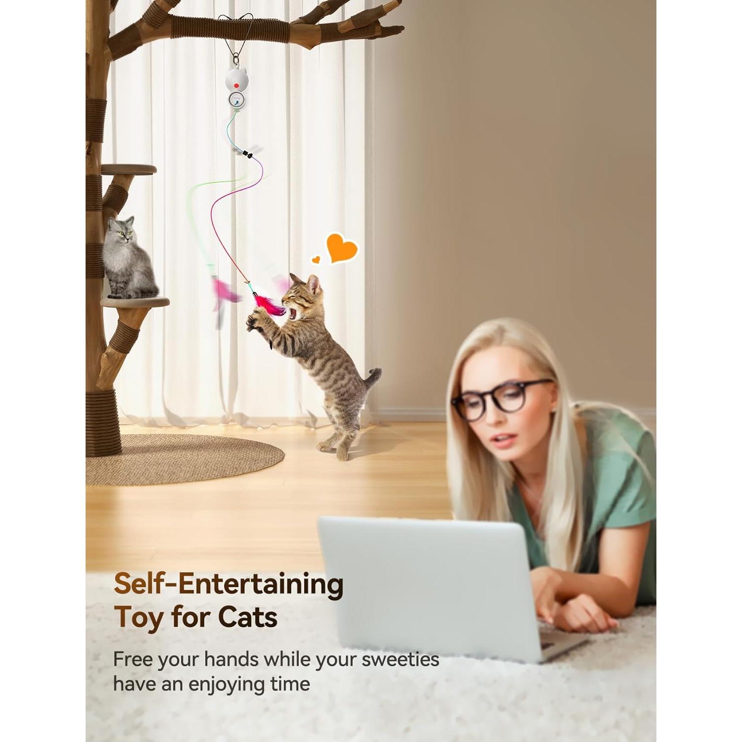 Juguete Interactivo para Gatos TANY E7 con 8 Teasers