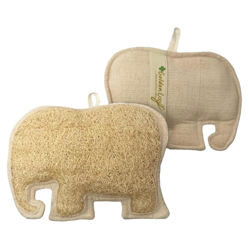 Esponja de Lufa Elefante Dorada 19x14cm Esterilizada Natural