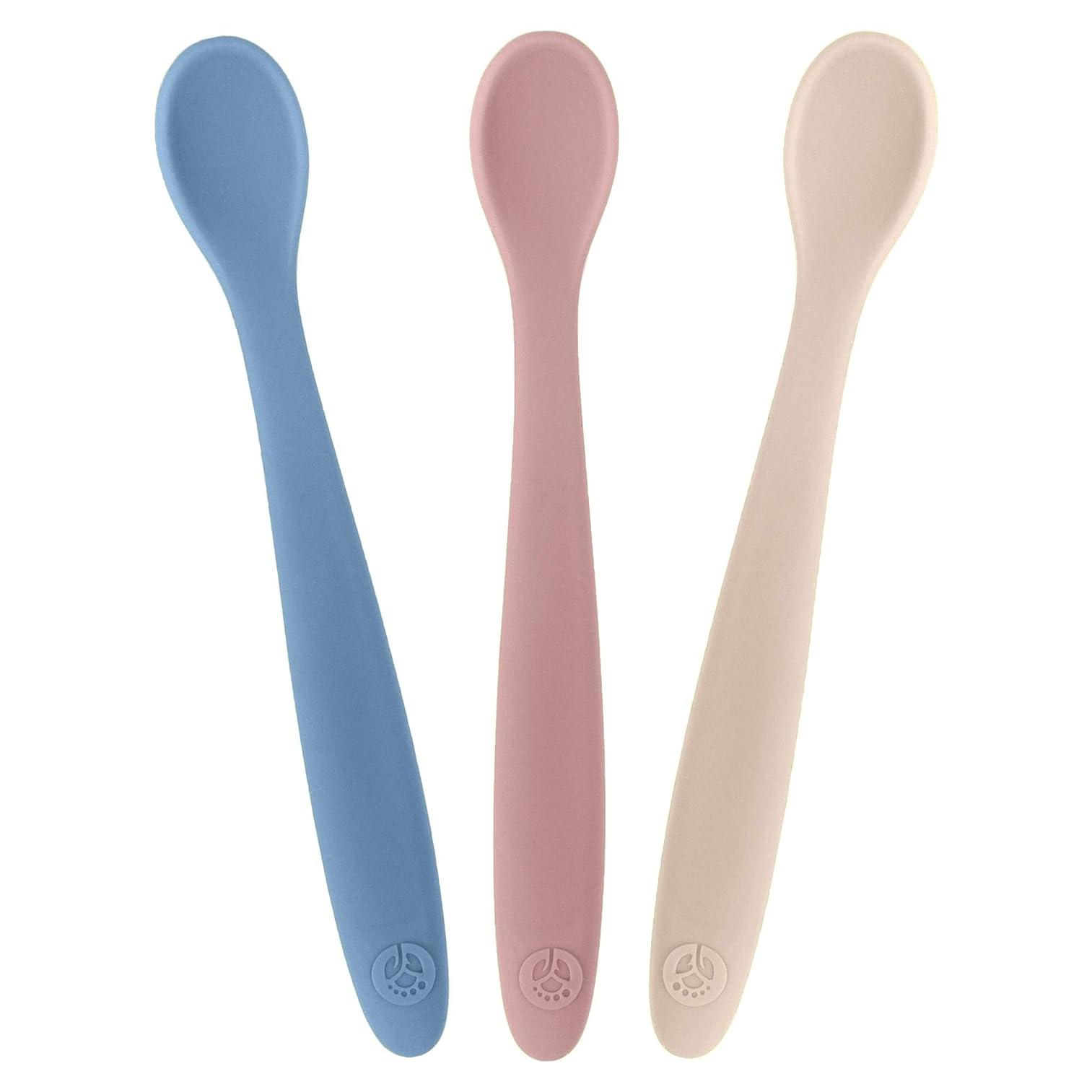 Cucharas de Silicona WeeSprout para Bebés - Juego de 3