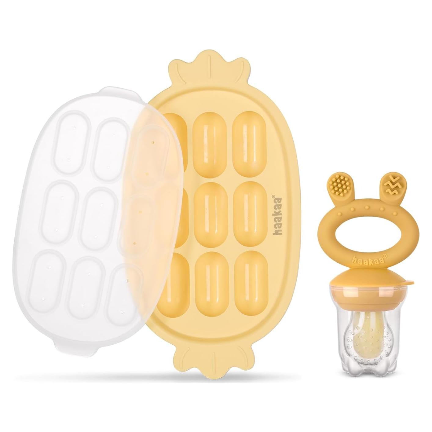 Alimentador de Frutas y Bandeja de Silicona Haakaa - Libre de BPA