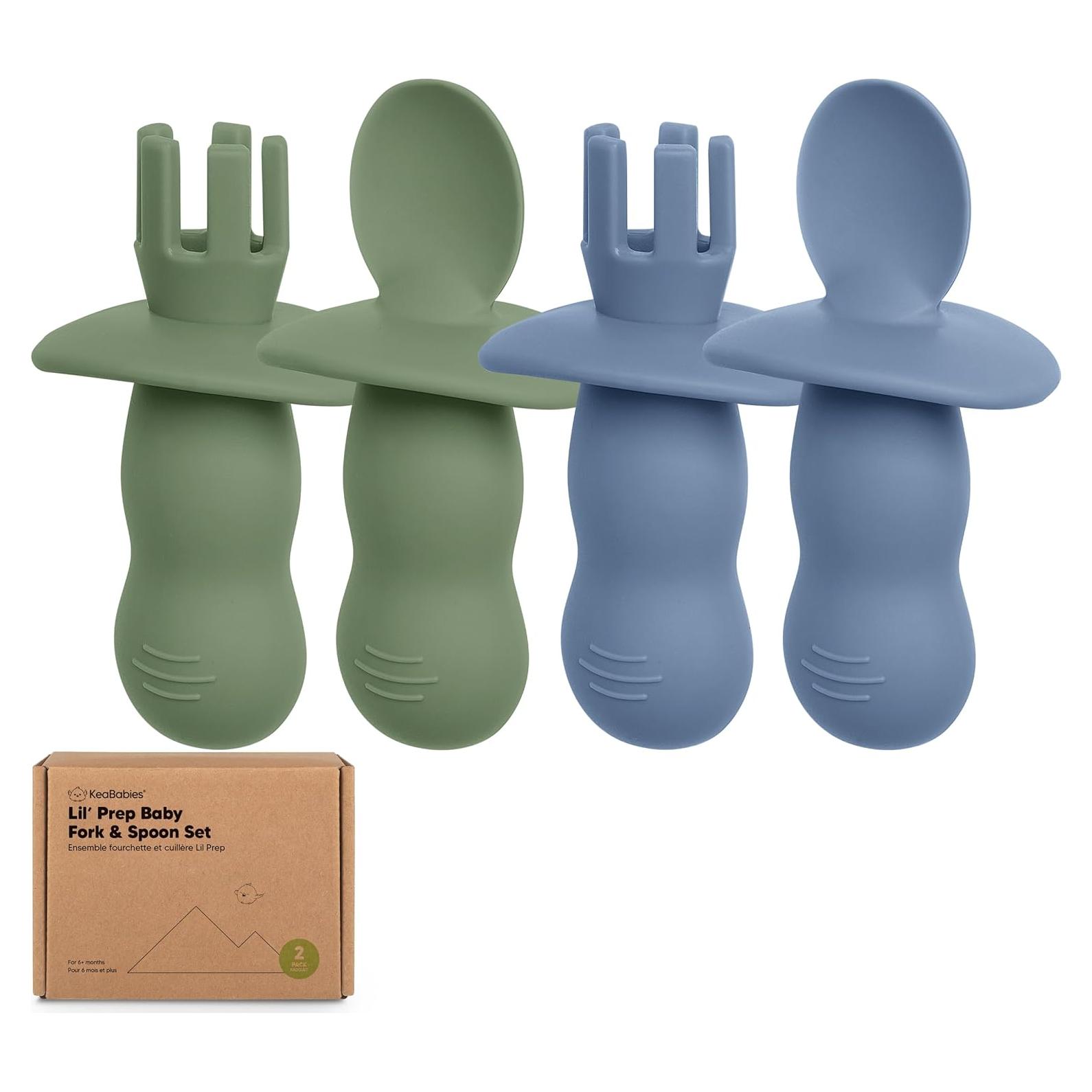 Set de Cucharas y Tenedores de Silicona KeaBabies 4 Piezas