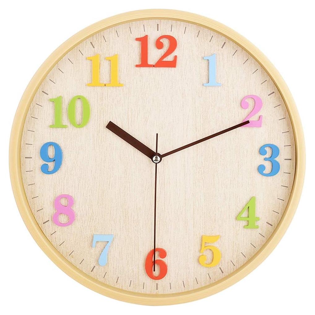 Reloj de Pared Silencioso Topkey 30.5 cm Colorido 3D