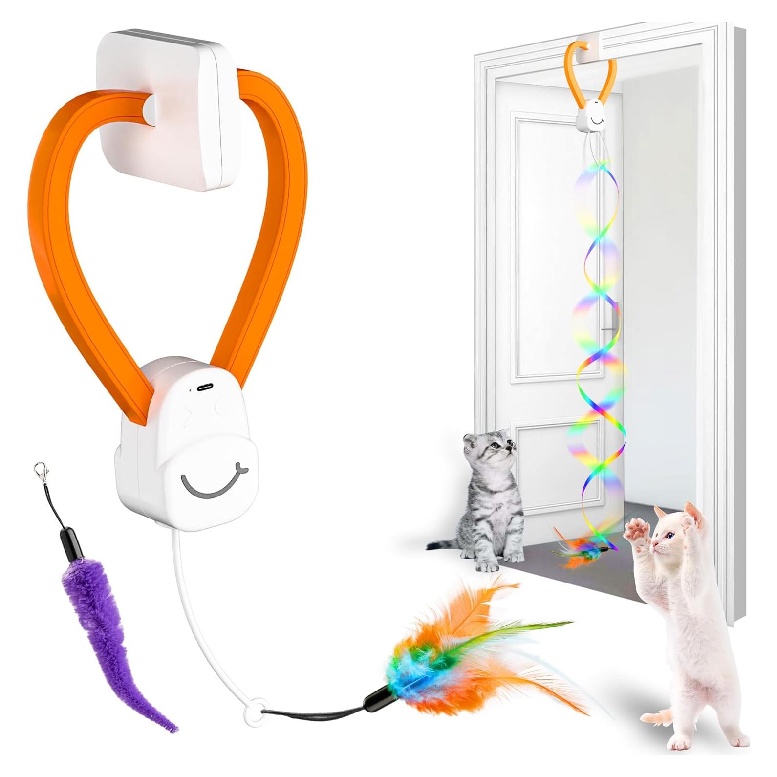 Juguete Interactivo para Gatos PANRIO, Rotación 360° Naranja