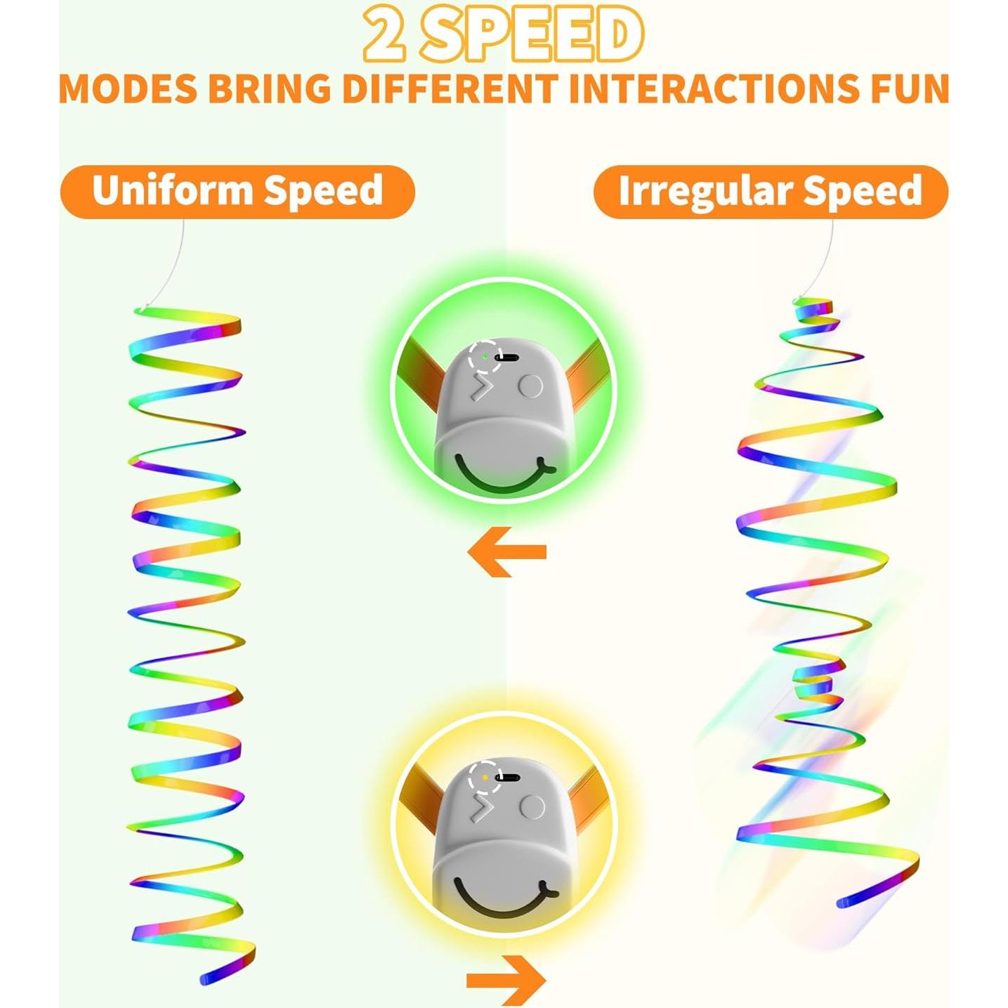 Juguete Interactivo para Gatos PANRIO, Rotación 360° Naranja