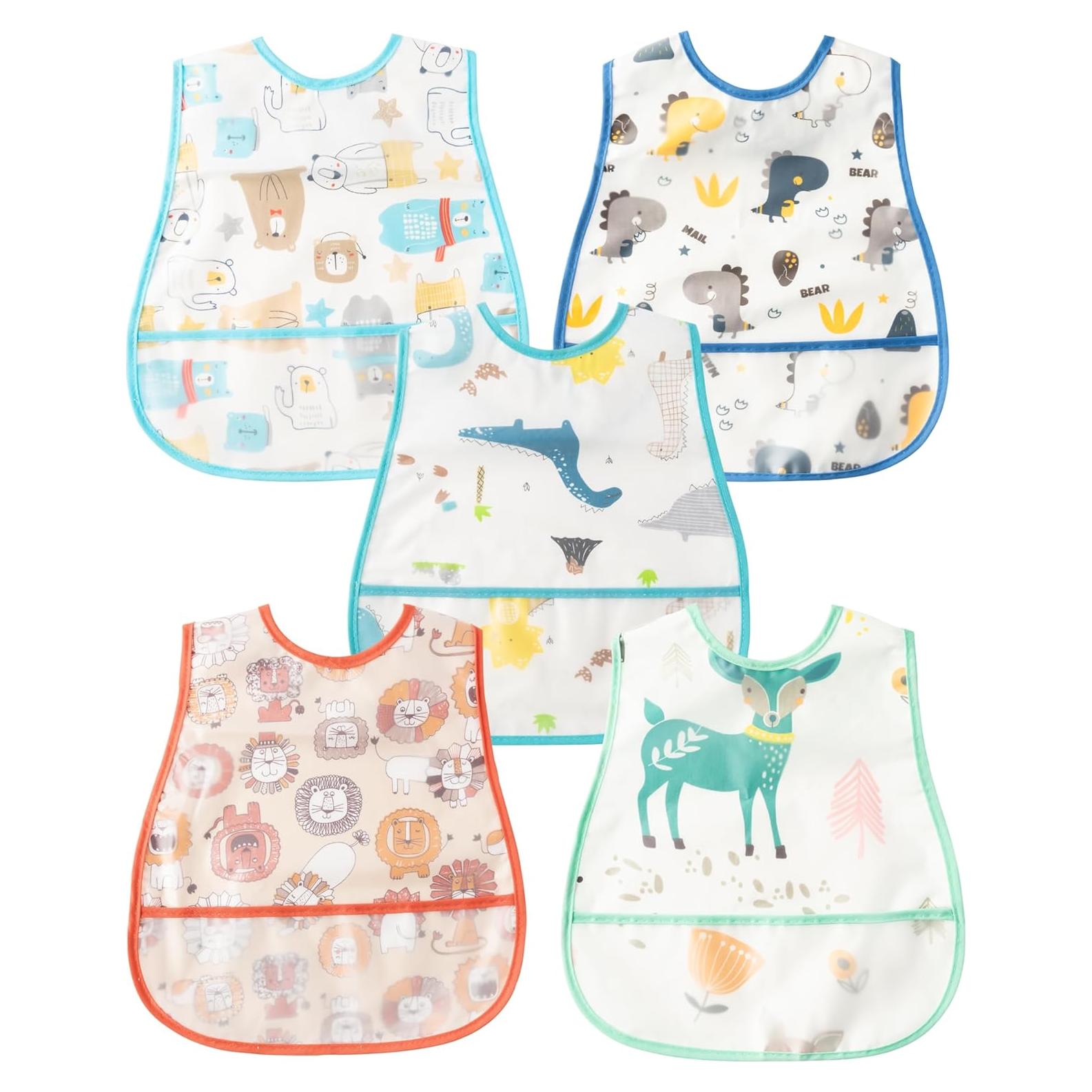 Set de 5 Baberos Impermeables R HORSE para Bebés 6-24 Meses