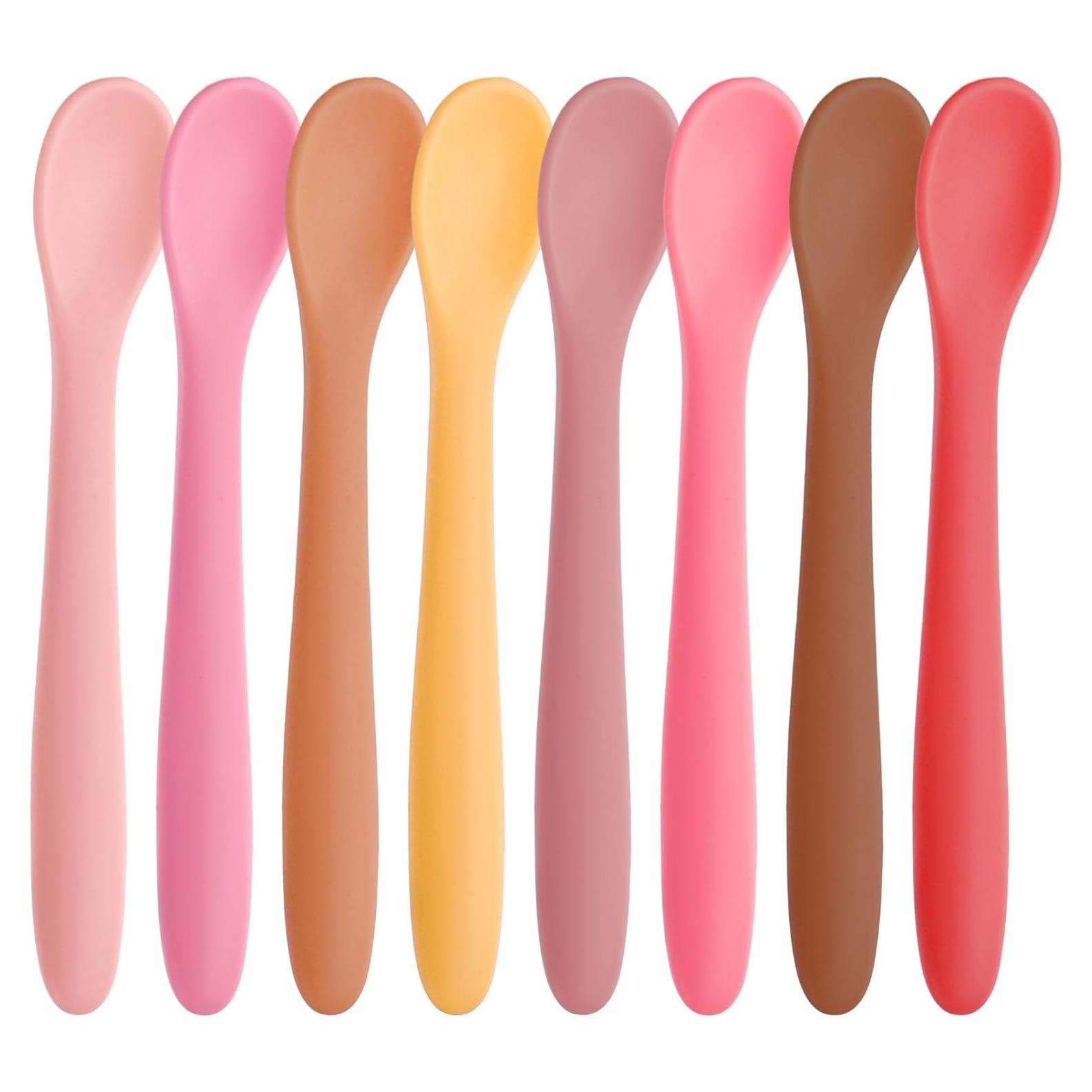 Set de 8 Cucharas de Silicona para Bebés HANSGO - Suaves y Flexibles