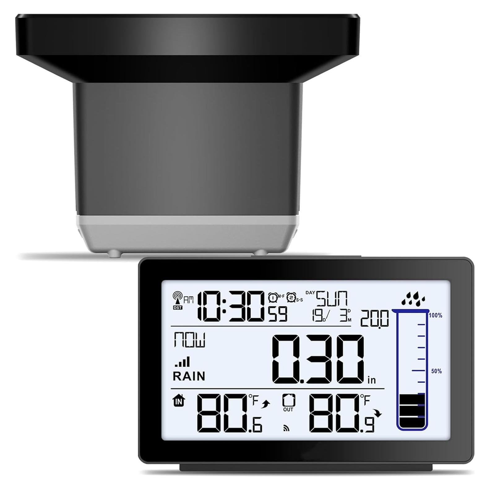 Medidor de Lluvia Inalámbrico Biuwing Digital Autovaciable