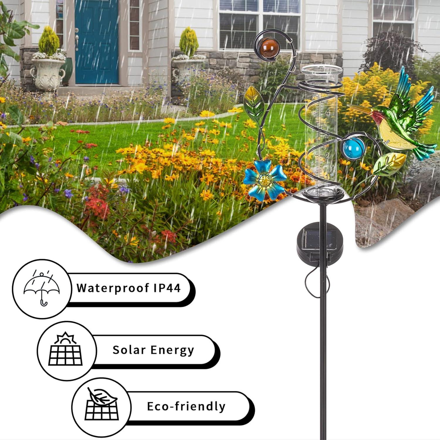Estación de lluvia Hummingbird Stargarden con luces LED solares