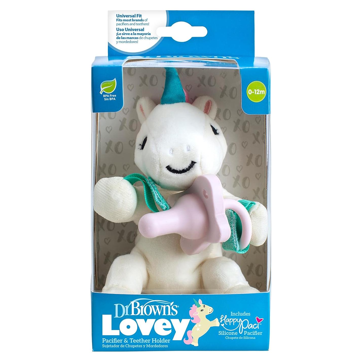 Portachupetes y Mordedores Dr. Brown Unicornio 0-6m Silicona