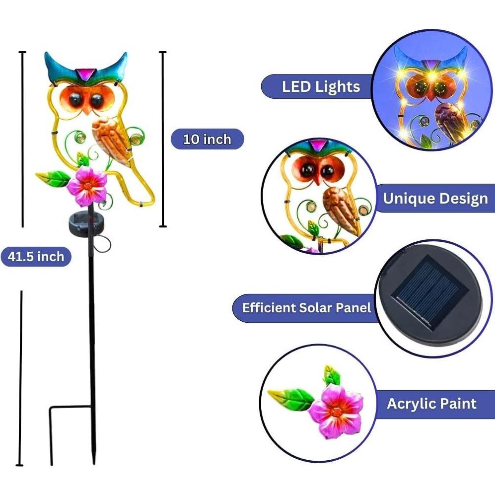 Luz Solar Decorativa de Jardín Siegaoo 105.4 cm Búho
