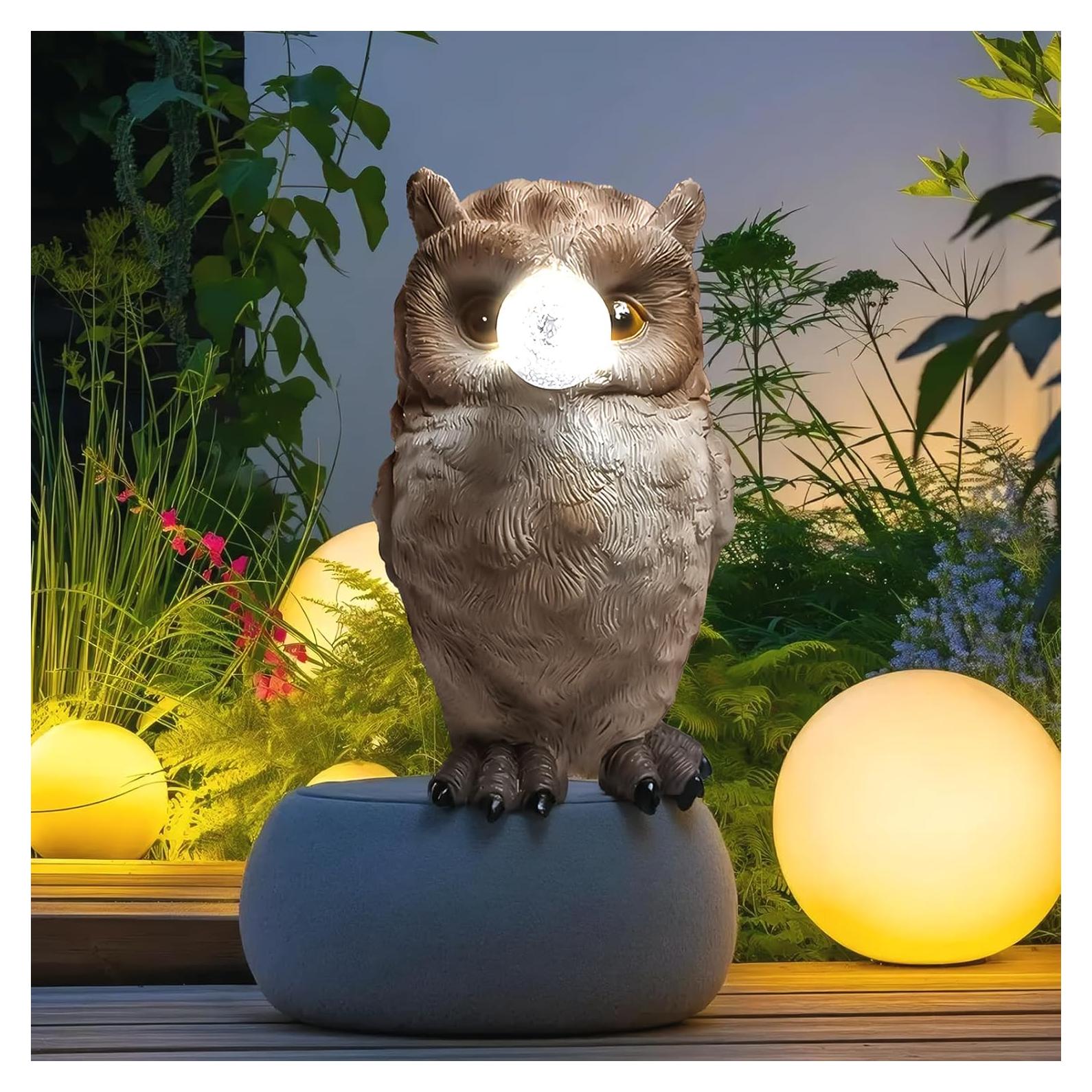 Estatua de Jardín Solar Búho Genérico 20x14x11 cm Decoración