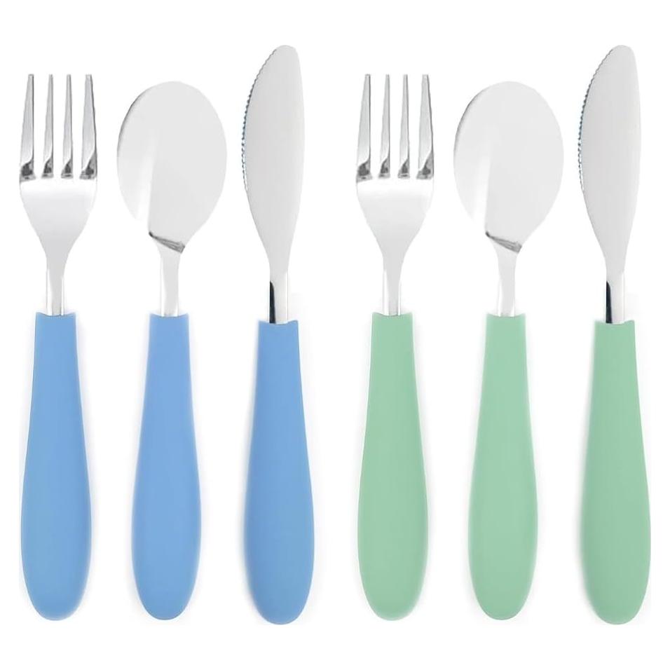 Cubiertos para Niños Elk y Amigos - 6 Piezas con Mango de Silicona