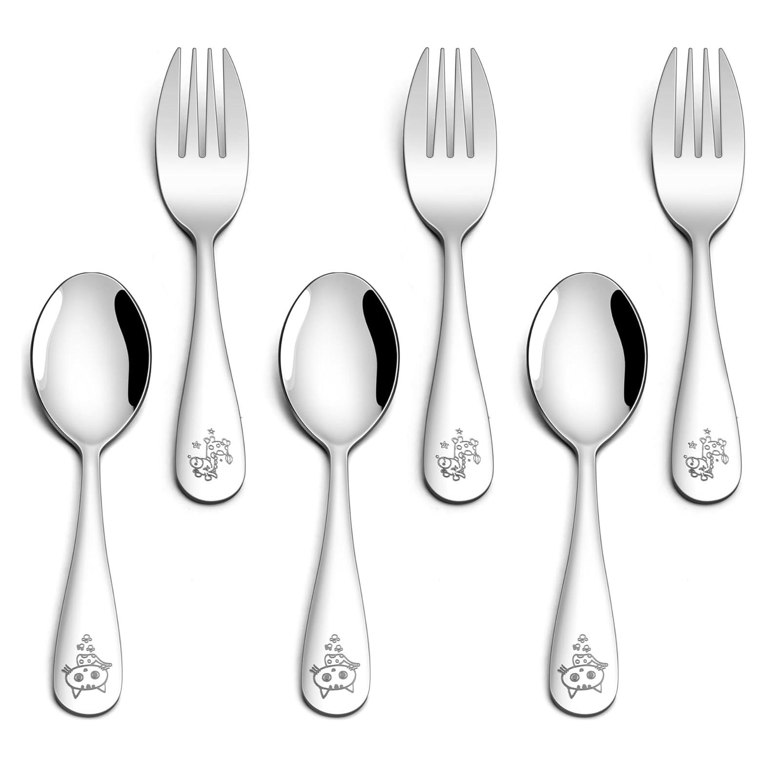 Set de Cubiertos para Niños E-far 6 Piezas Acero Inoxidable