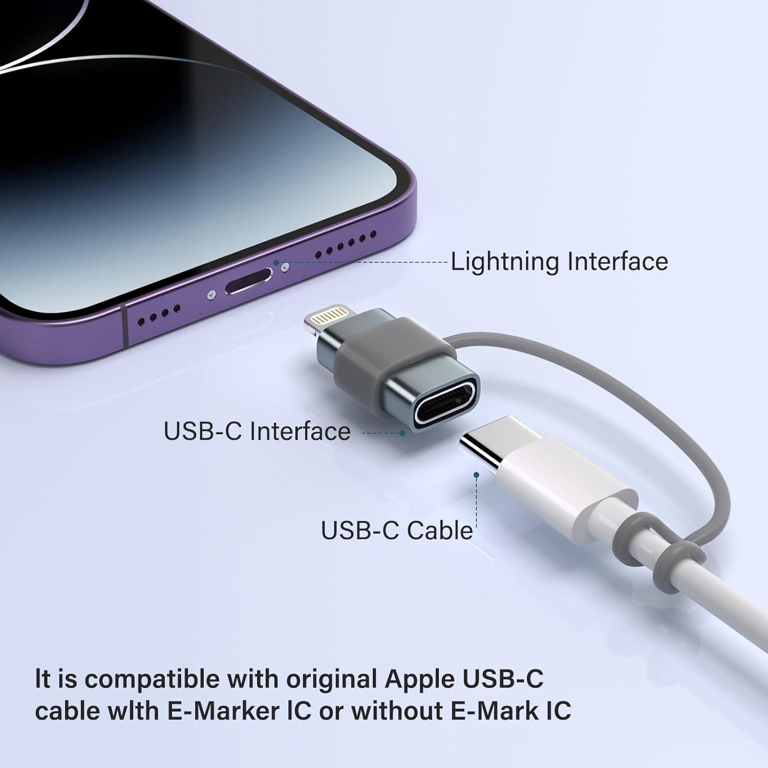 Adaptador USB C a Lightning Thousover 1.8-2.2A Carga Rápida