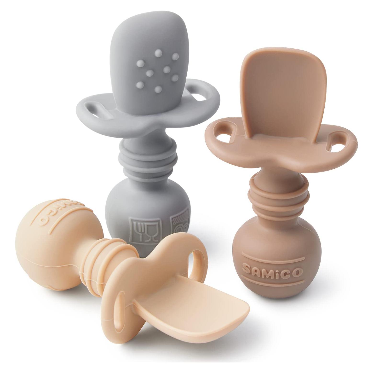 Cucharas de Silicona SAMiGO para Bebés 6+ Meses - Set de 3