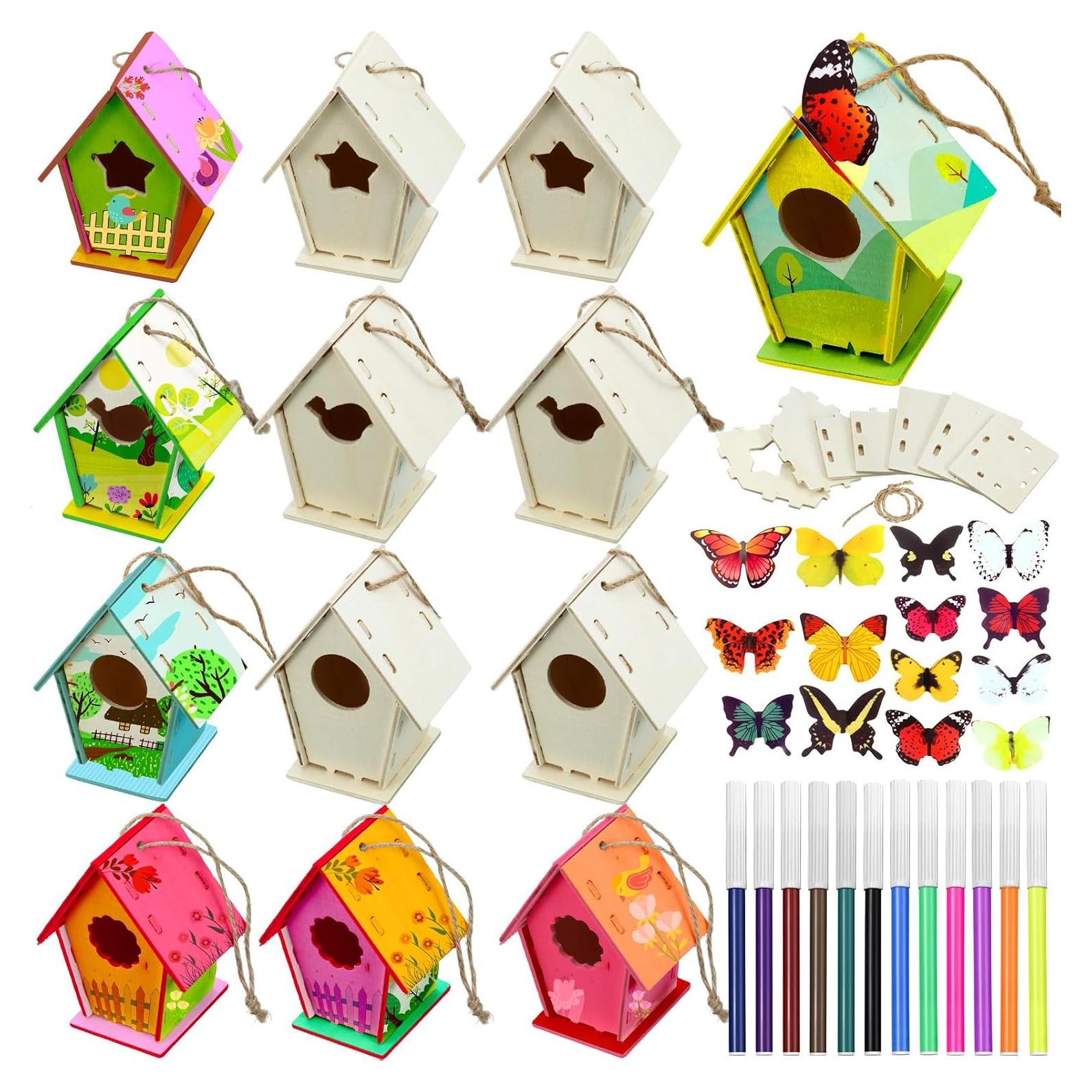 Kit de Manualidades para Aves de Madera Outus - 12 Piezas DIY