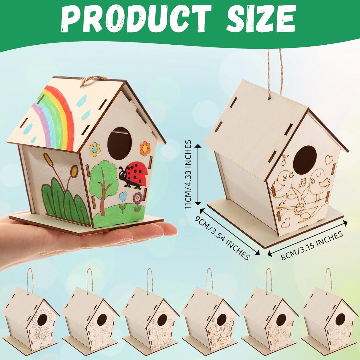 Paquete de 24 casas de pájaros de madera DoubleFill 11 cm
