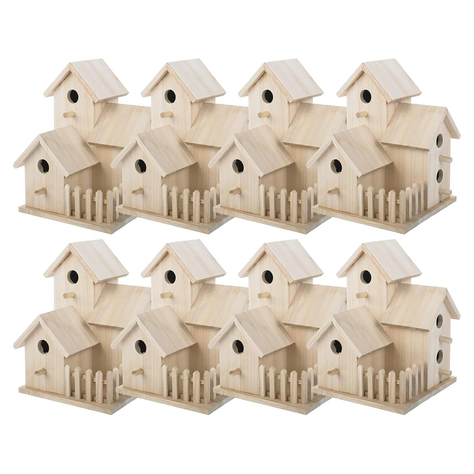 Casa de pájaros de madera sin terminar Make Market - 8 unidades