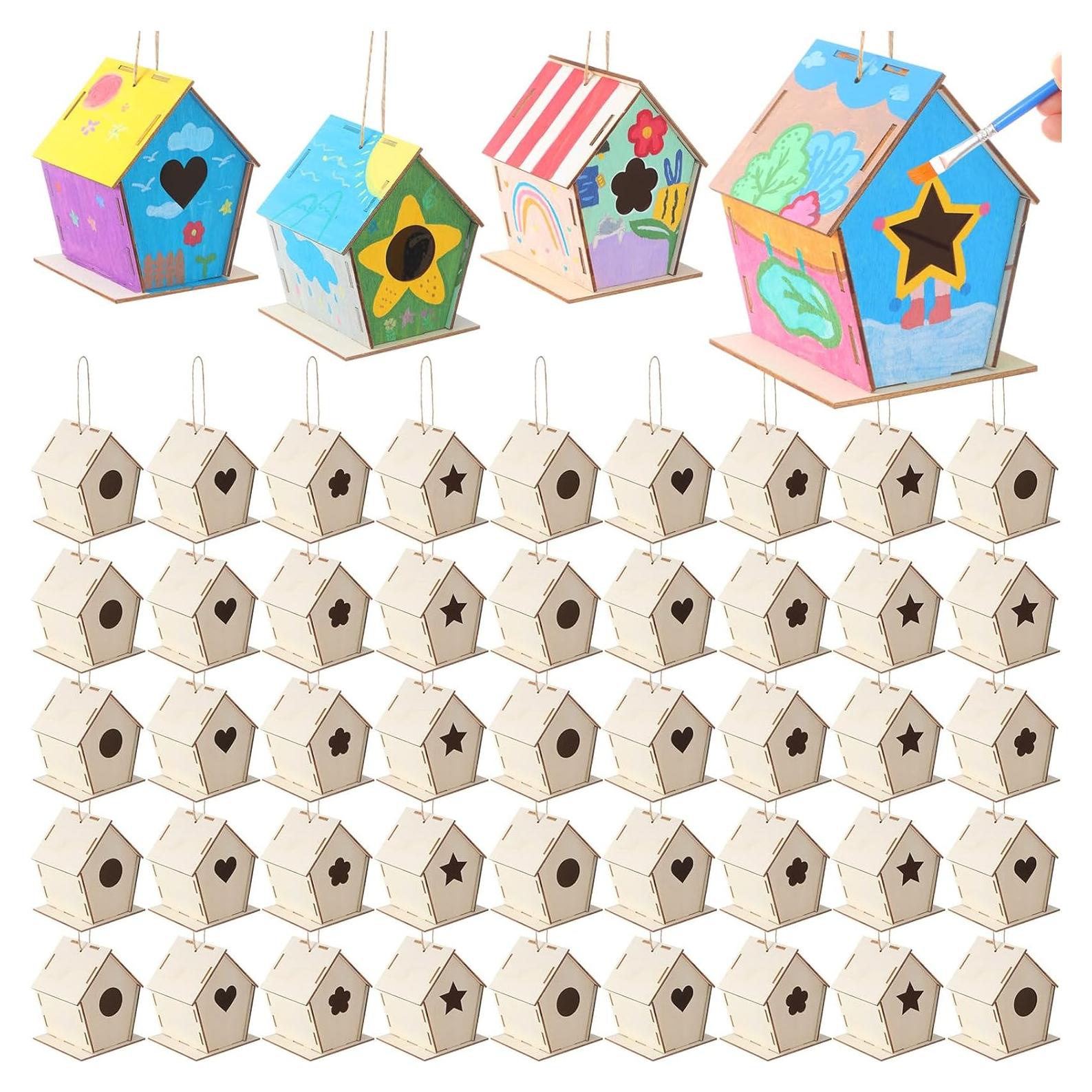 60 Kits de Casas para Pájaros de Madera DIY DoubleFill 11 cm