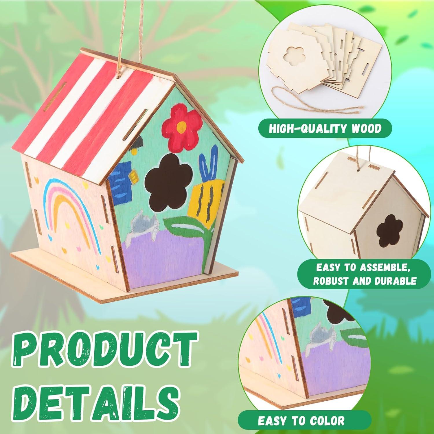 60 Kits de Casas para Pájaros de Madera DIY DoubleFill 11 cm