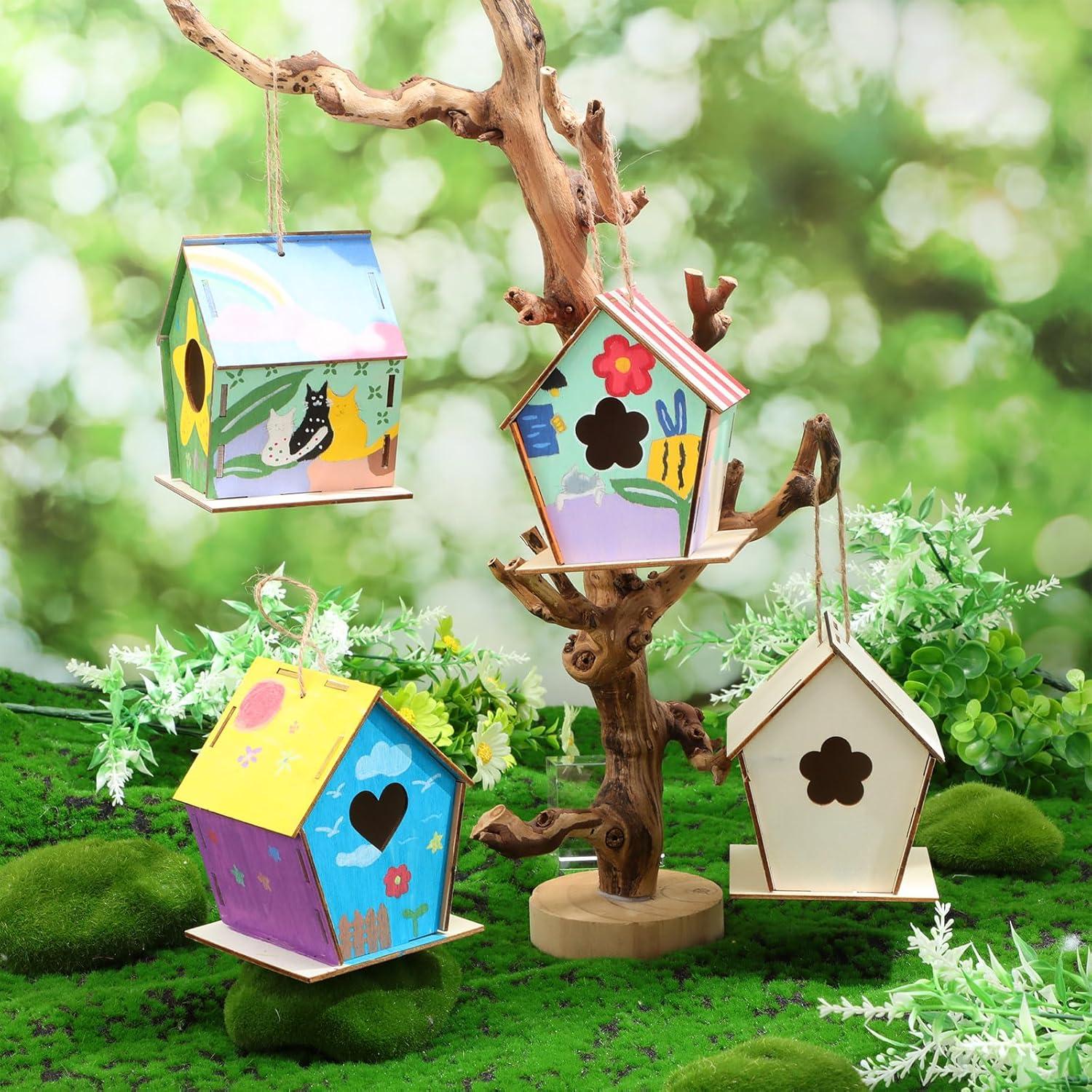 60 Kits de Casas para Pájaros de Madera DIY DoubleFill 11 cm