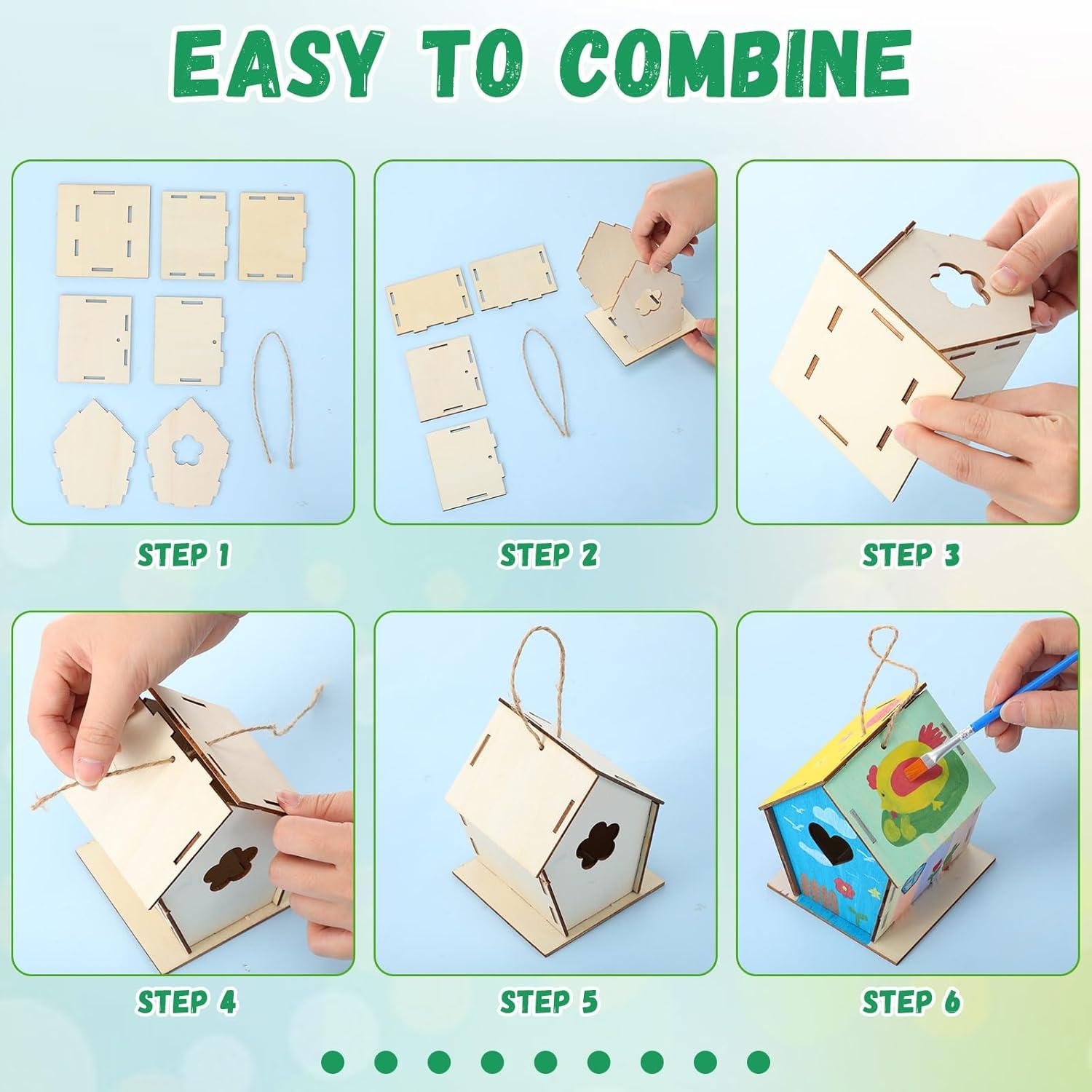 60 Kits de Casas para Pájaros de Madera DIY DoubleFill 11 cm