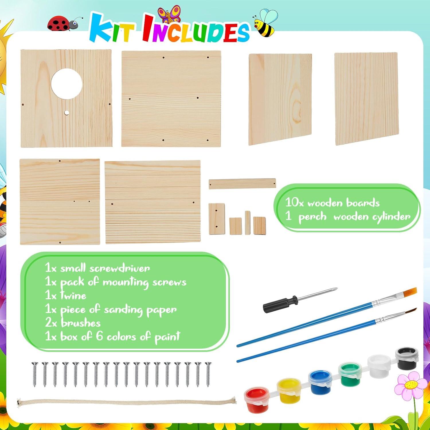 Kit de Casa para Aves de Madera Liliful - 4 Piezas DIY