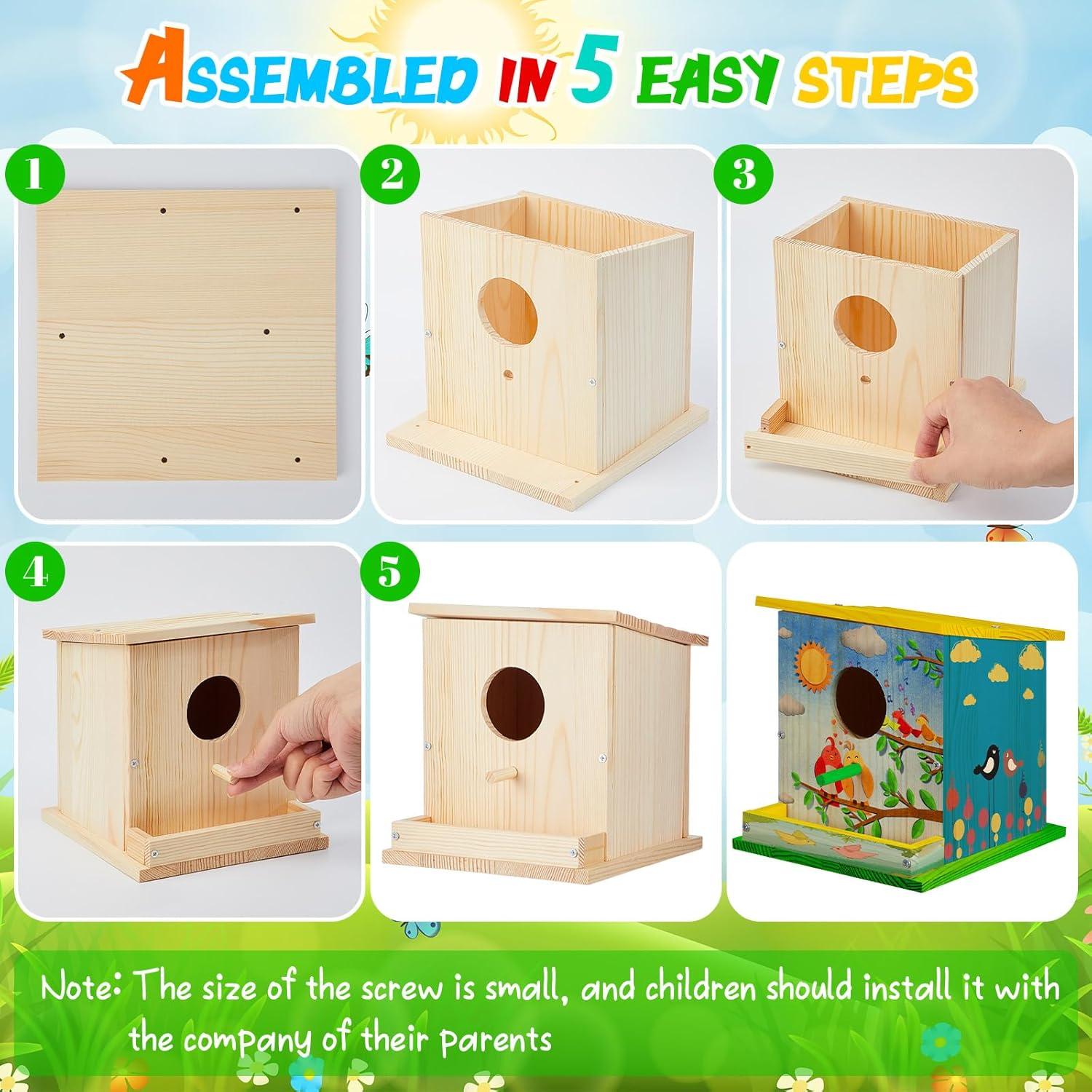 Kit de Casa para Aves de Madera Liliful - 4 Piezas DIY