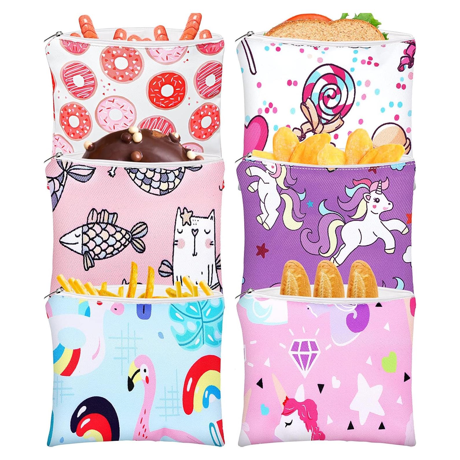 6 Bolsas Reutilizables para Snacks Chumia 18x18 cm Cartoon