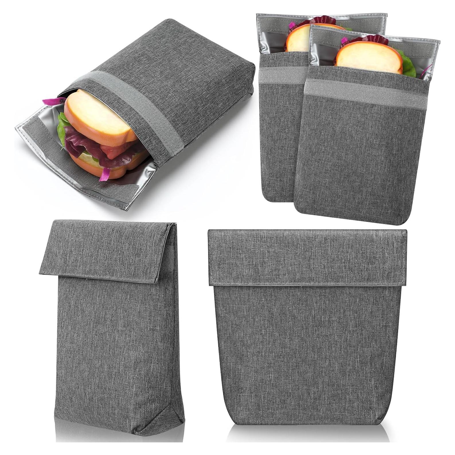 Set de 3 Bolsas de Sándwich Reutilizables Qinyoung Gris Claro