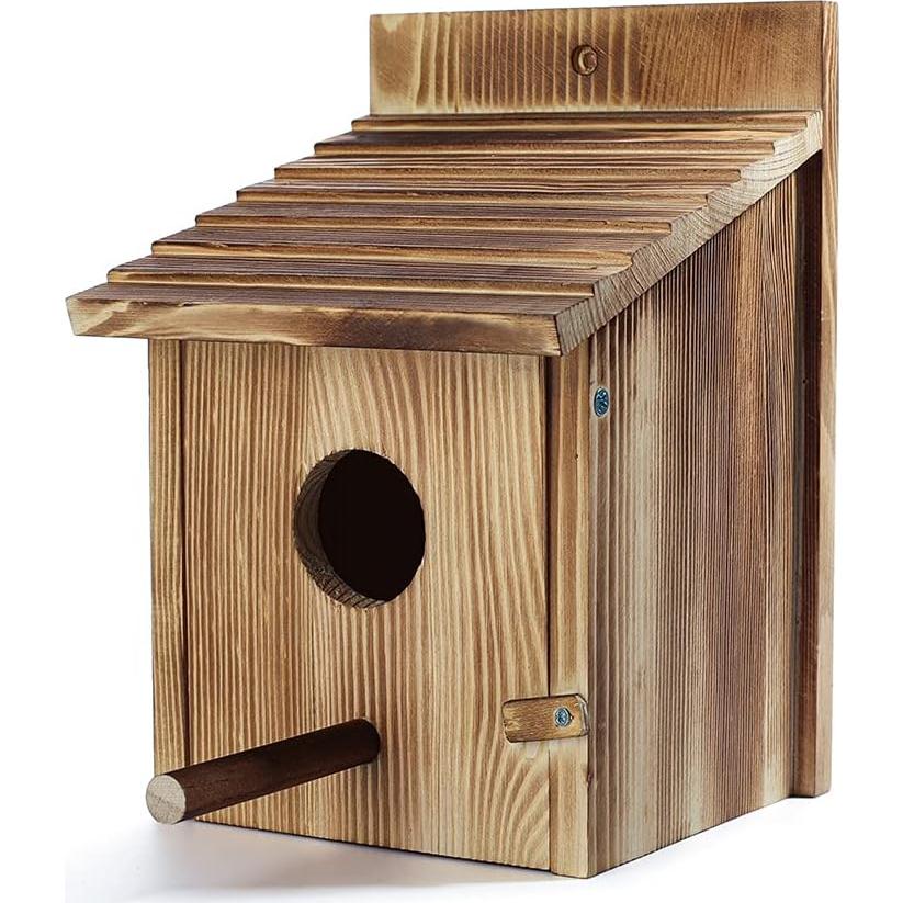 Casa de Aves de Madera NATUREYLWL para Jardín 15x15x21.8cm