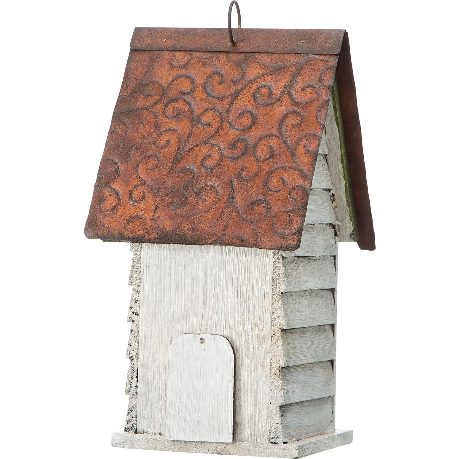 Casa de Pájaros de Madera Glitzhome GH90086 Blanca 30.48 cm