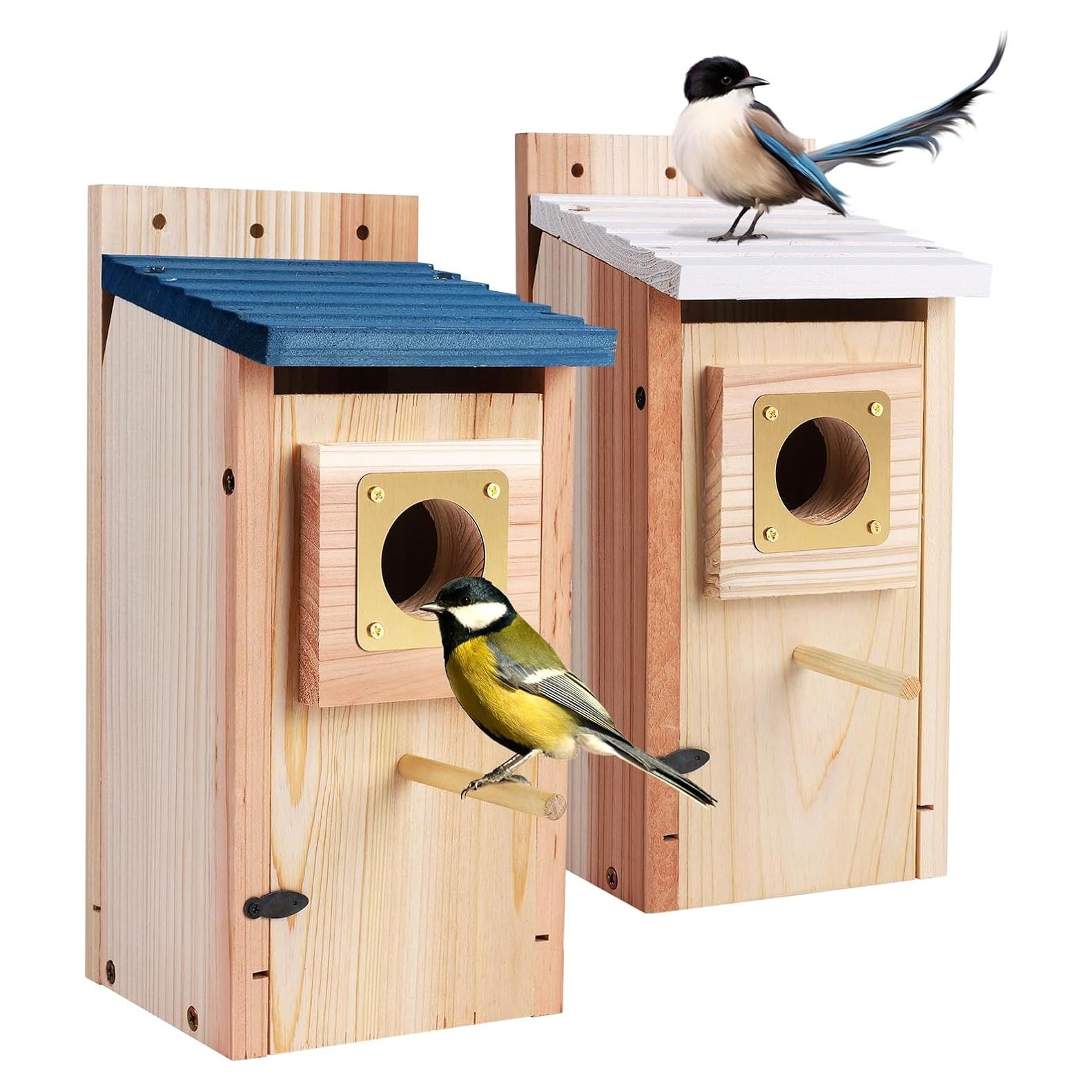 Casas para Aves ColorfulLaVie 2 Pack Madera Natural 28.4x8x24.99cm