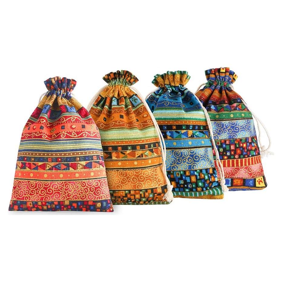 Bolsa de yute étnica azteca SumDirect 20 piezas 13x18 cm