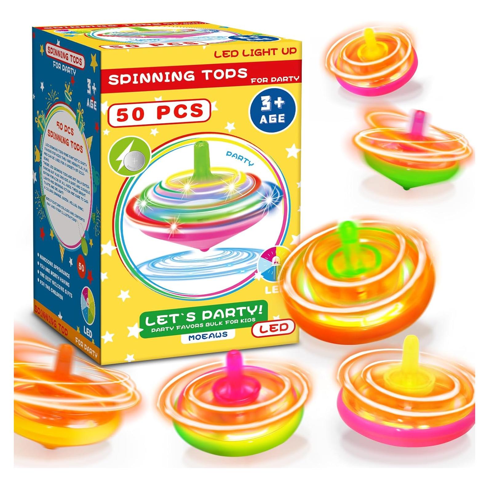 Juego de 50 Trompos LED Iluminados para Niños - MOEAWS