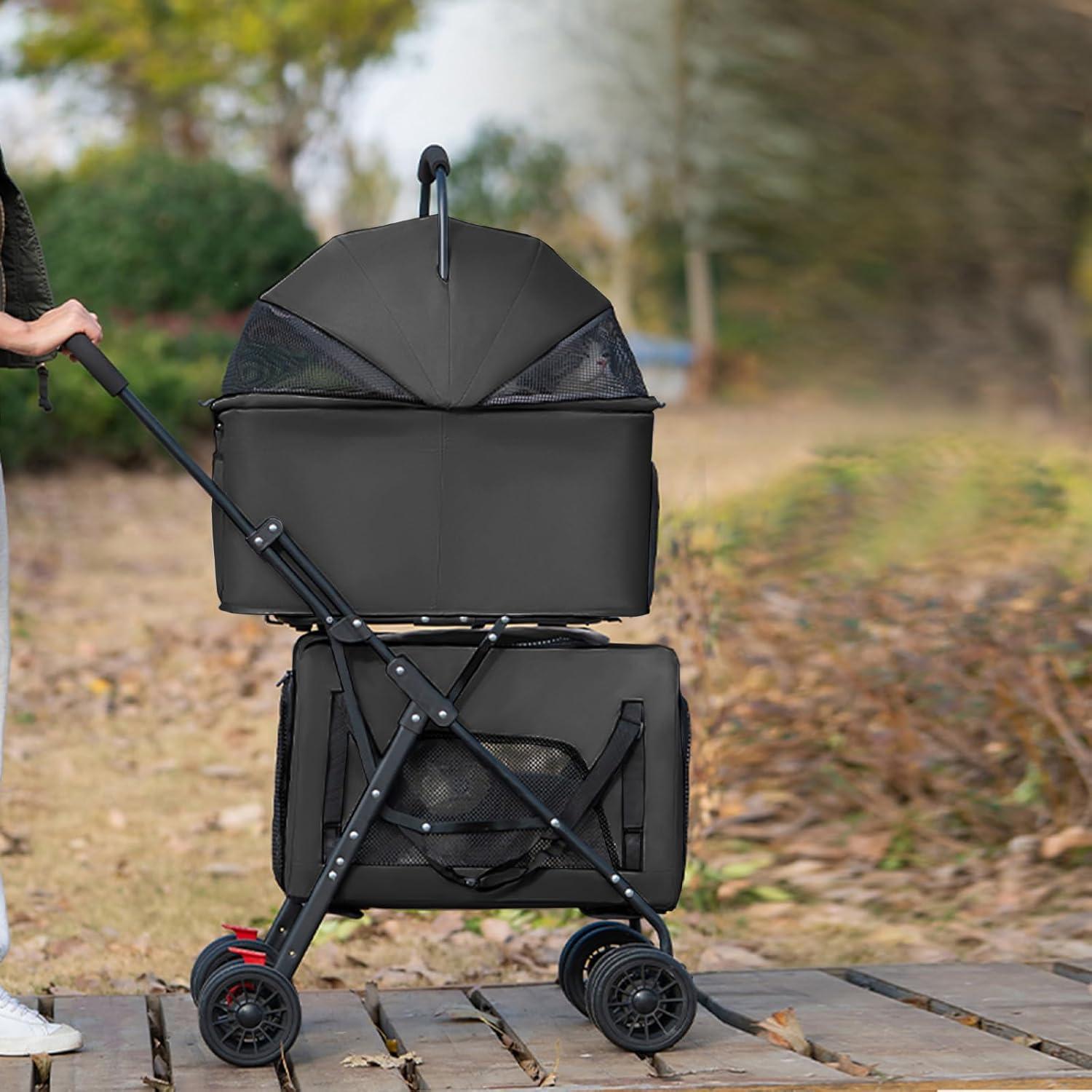 Carrito para Mascotas MOV COMPRA Doble Piso 120 cm Negro