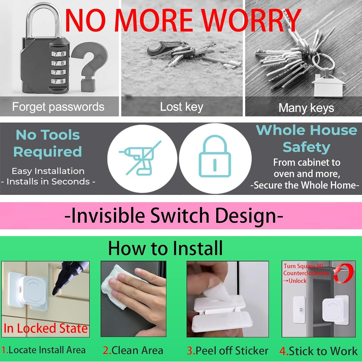 Candados de Seguridad Infantil SHENZHEN - 2 Piezas Adhesivos