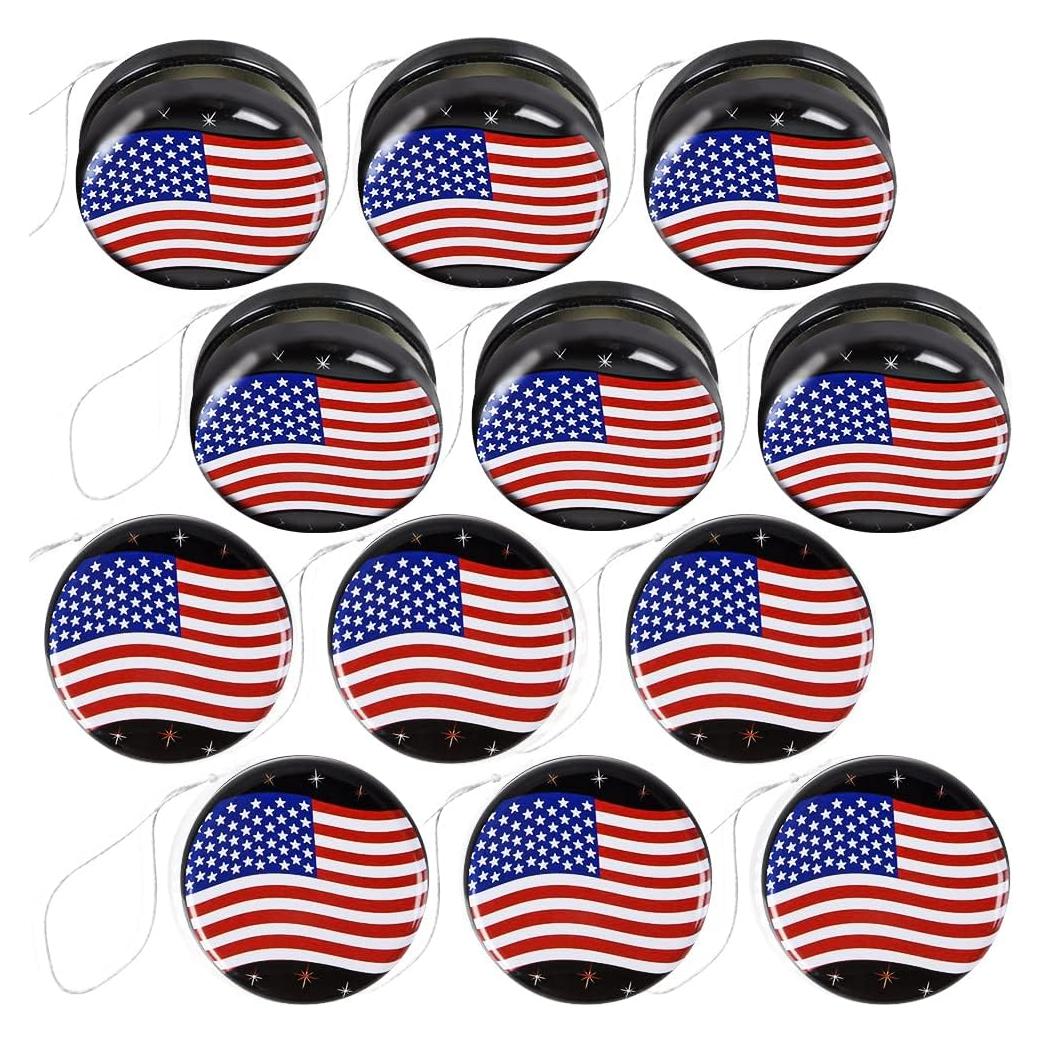 Set de 12 Yoyos de Metal ArtCreativity, Patrióticos 4 de Julio