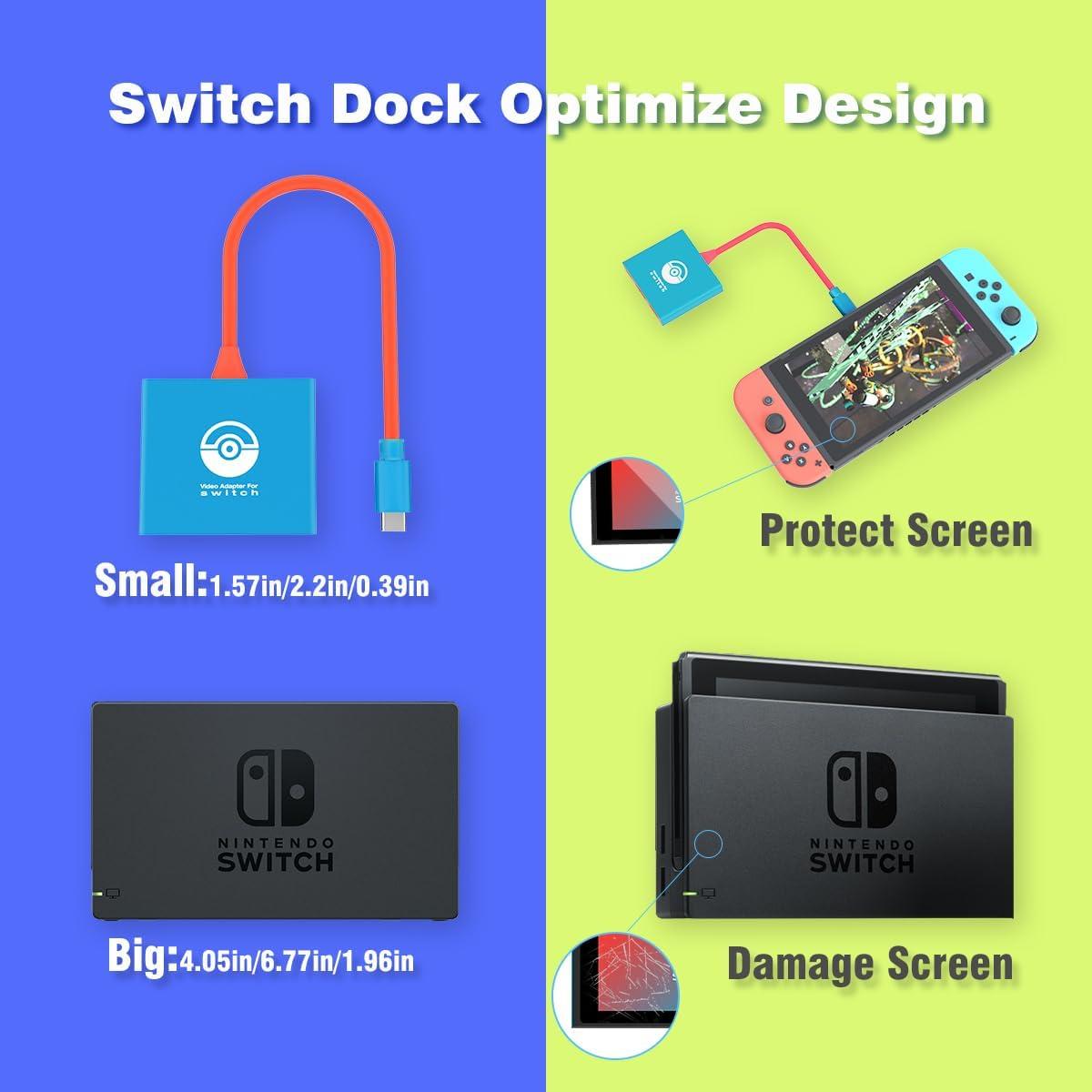 Dock de Switch PURBHE para Nintendo Switch y OLED 4K/60Hz
