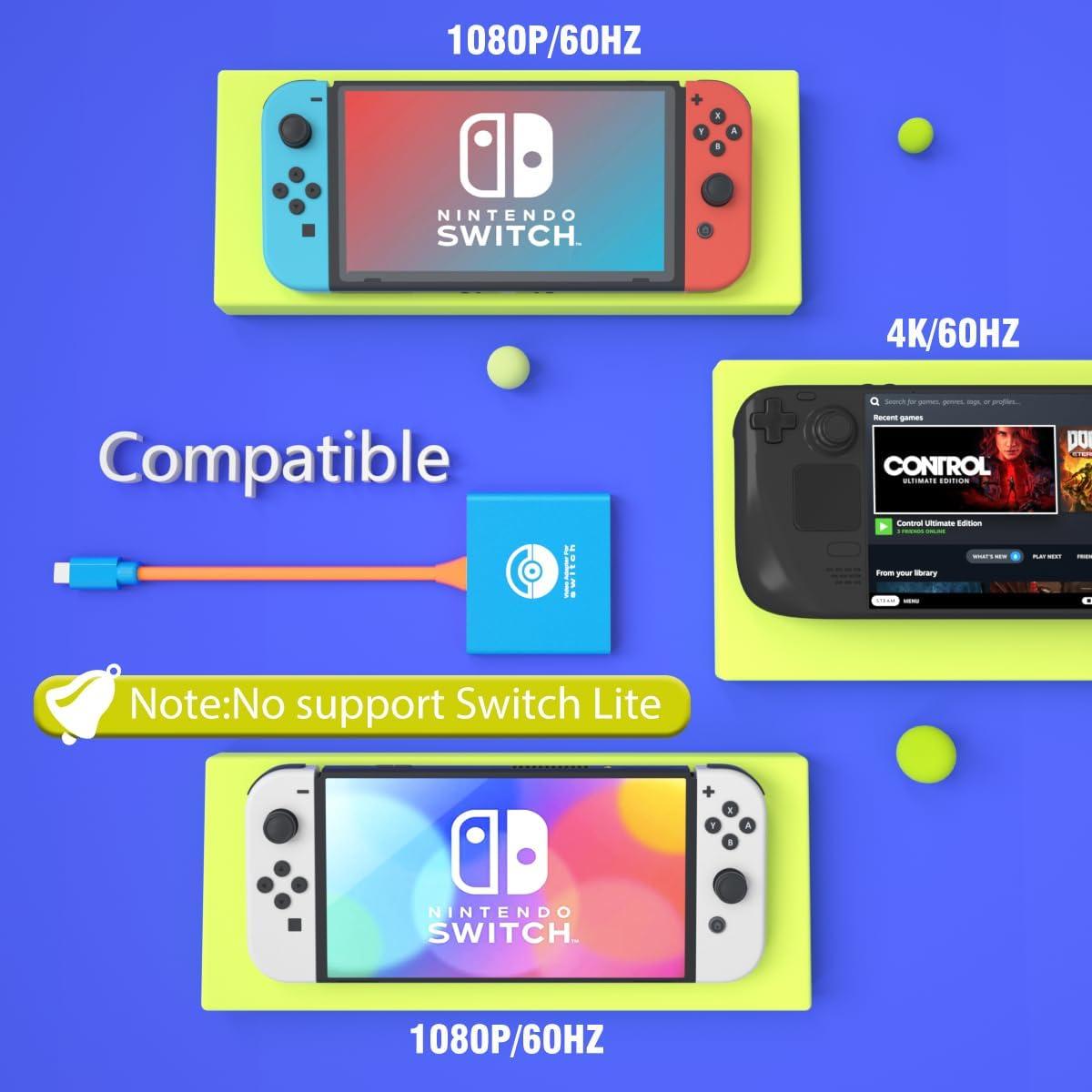 Dock de Switch PURBHE para Nintendo Switch y OLED 4K/60Hz