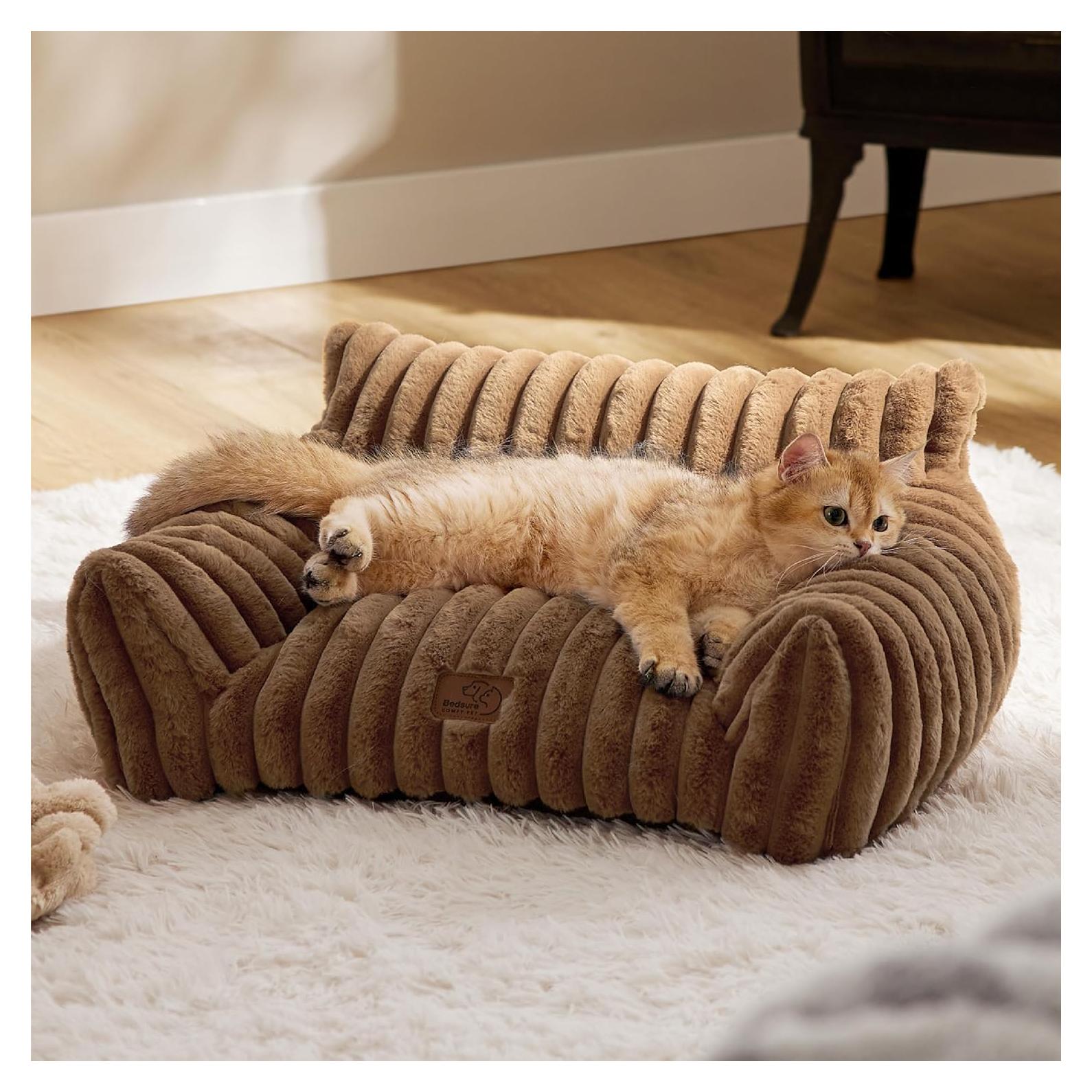 Sofá para Mascotas Bedsure 61x46x25 cm Marrón Cobre