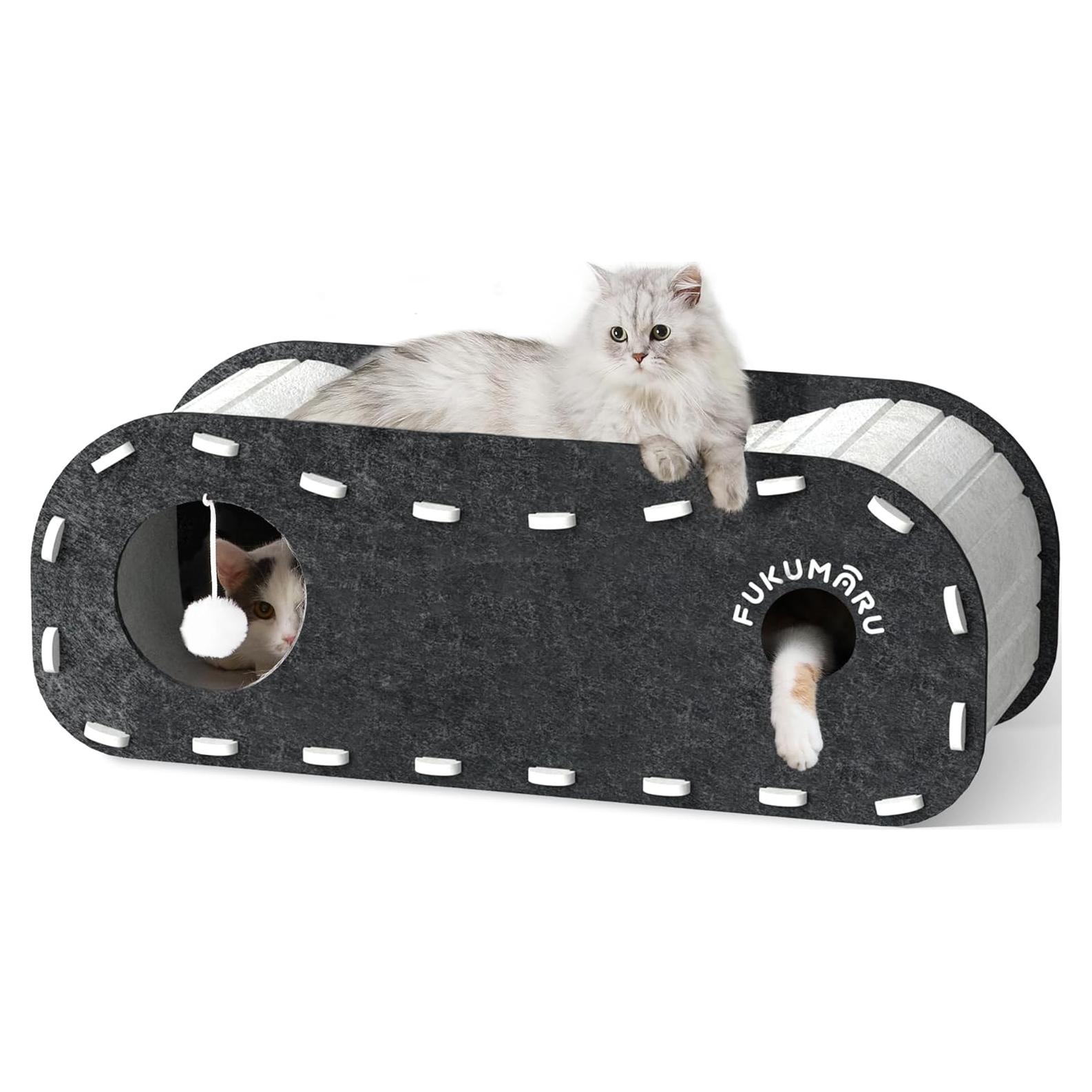 Cama para Gatos FUKUMARU Cueva Extra Grande 80 cm Gris