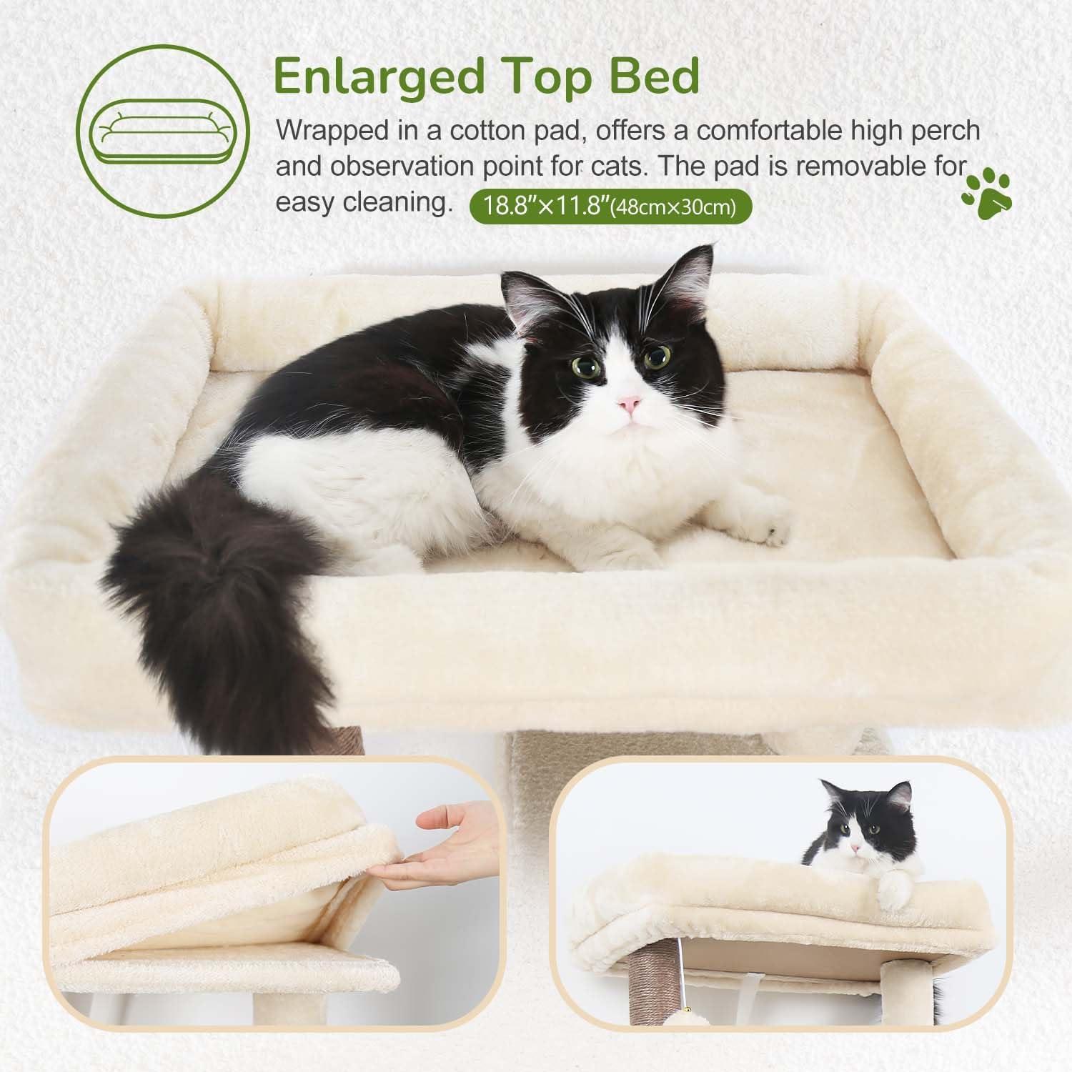 Torre de Árbol para Gatos Globlazer F53 135cm Beige con Rascador