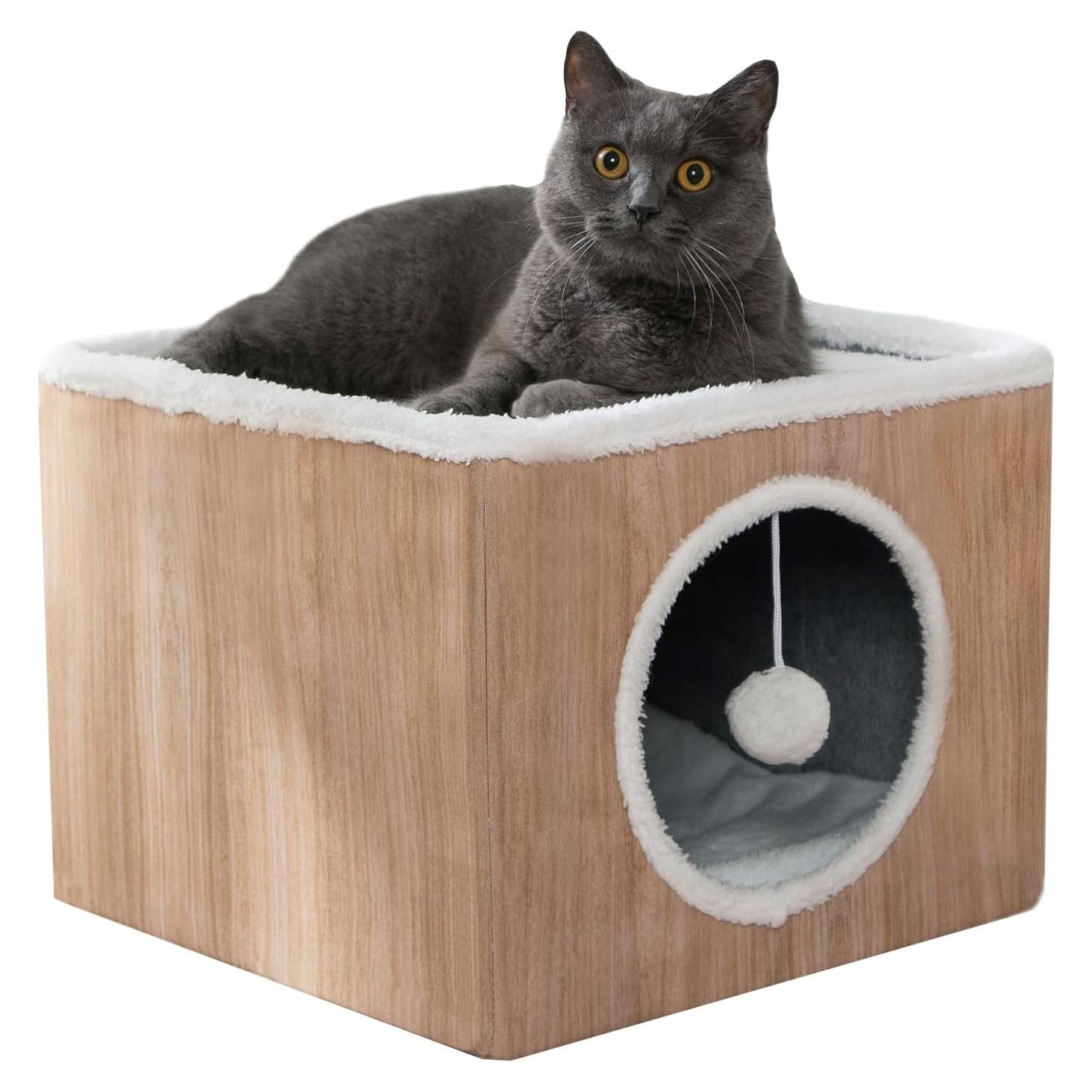 Casa de Gato LUCKITTY Plegable con Cojines Reversibles 42cm