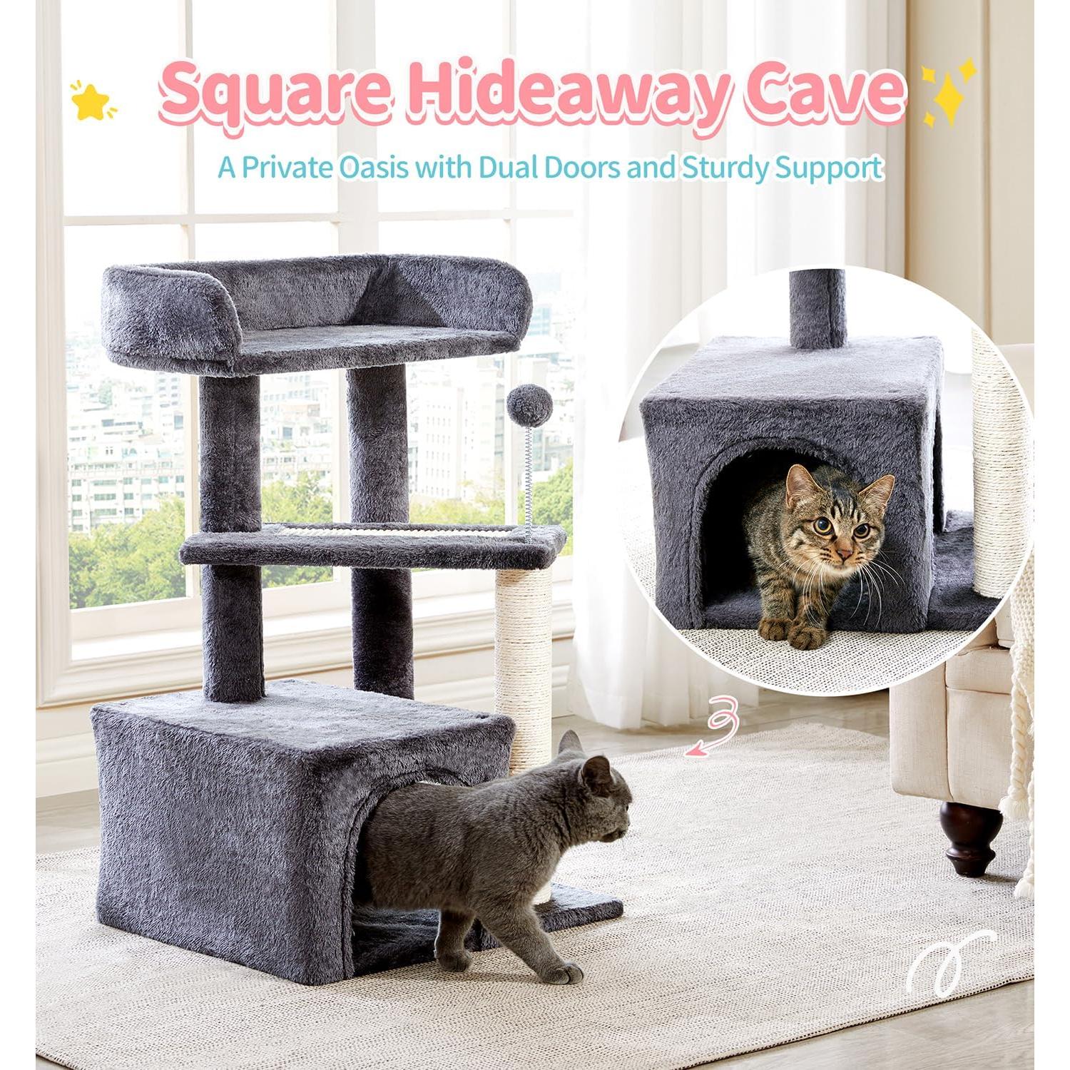 Árbol para Gatos Made4Pets 73.66 cm Gris Oscuro con Rascador