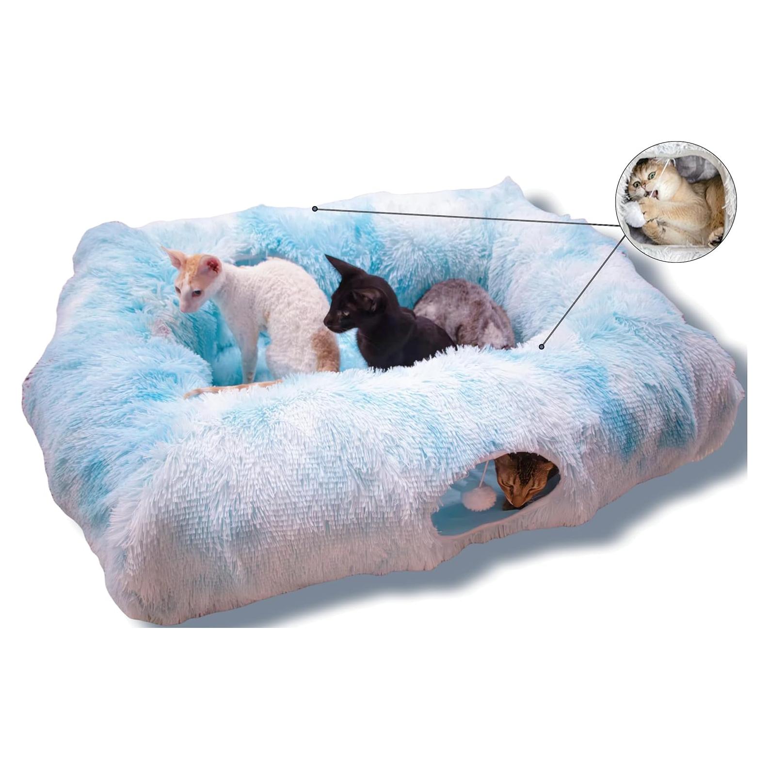 Cama Túnel para Gatos XxingSheep XL Azul Cielo 112x89 cm